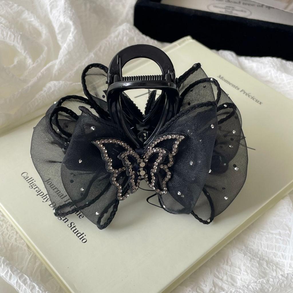 Elegante Frauen Bogen Haar Klaue Clips Mädchen Pferdeschwanz Bowknot Haarnadeln Retro Stirnband Barrettes Zubehör Schmetterling Clip