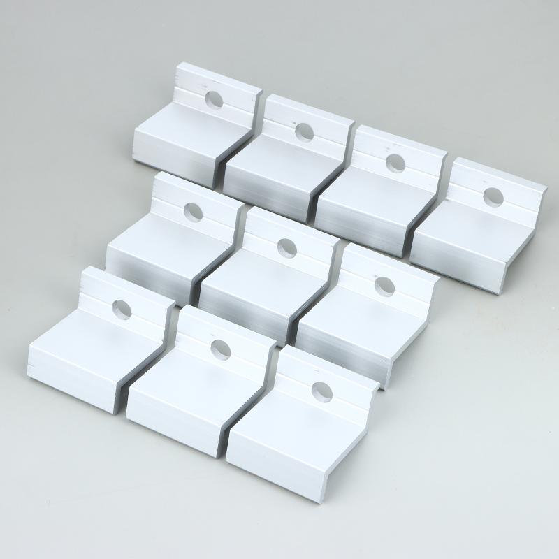 5/10Pcs For Aluminum Alloy Solar Panel End Clamps For PV Module Racking Mount System Accessories Photovoltaic Mounting