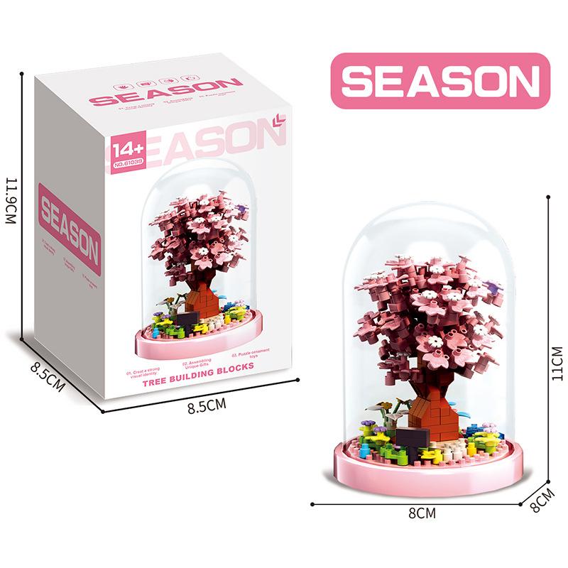 Eternal Flower Bouquet Bonsai Potted Plant Micro Building Blocks Model Home Decoration Puzzle Toys Kids Birthday Christmas Gifts