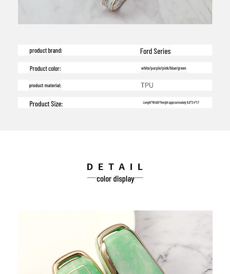 High-End Protective Key Case for Ford Taurus, F-150, Mustang, with Carabiner