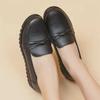 Mocassins de printemps à bout rond et semelle basse de couleur unie: Chaussures en cuir souple imperméables et résistantes à l'huile pour le confort des femmes