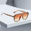 New In Simple Square Sunglasses For Women Leopard Print Alternating Glasses With Gradient Lenses Lightweight Sunglasses