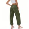 Women's Pocket Drawstring Trousers High Waist Yoga Bohemian Color Casual Pants