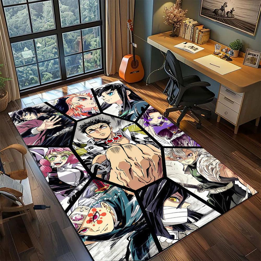 Kimetsu No Yaiba Carpet for Living Room Bedroom Home Decor Cool Movie Mat Play Floor Mat