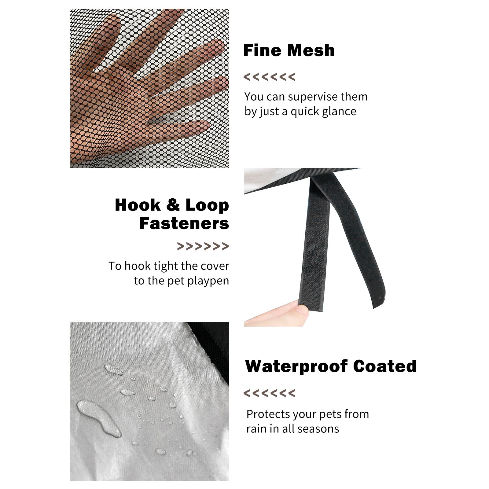 

24 Inch Pet Playpen Cover 8 Panels Octagonal Pet Fence Mesh Cover Dog Playpen Sun Protection Shade Cover Waterproof Dog чёрный