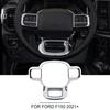 Steering Wheel Decoration Cover Trim Accessories For Ford F150 2021-2023 Chrome