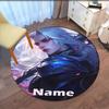 Custom Name League of Legends Printed Round Rug Carpet Chair Rug Area Rug Entryway Doormats,for Office Chair Living Room Bedroom Kitchen Room.