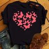 Butterfly Heart Printed T Shirt New Unisex Black T Shirt Harajuku Cute Graphic Tee Shirt Ladies Casual Female Tops Tee