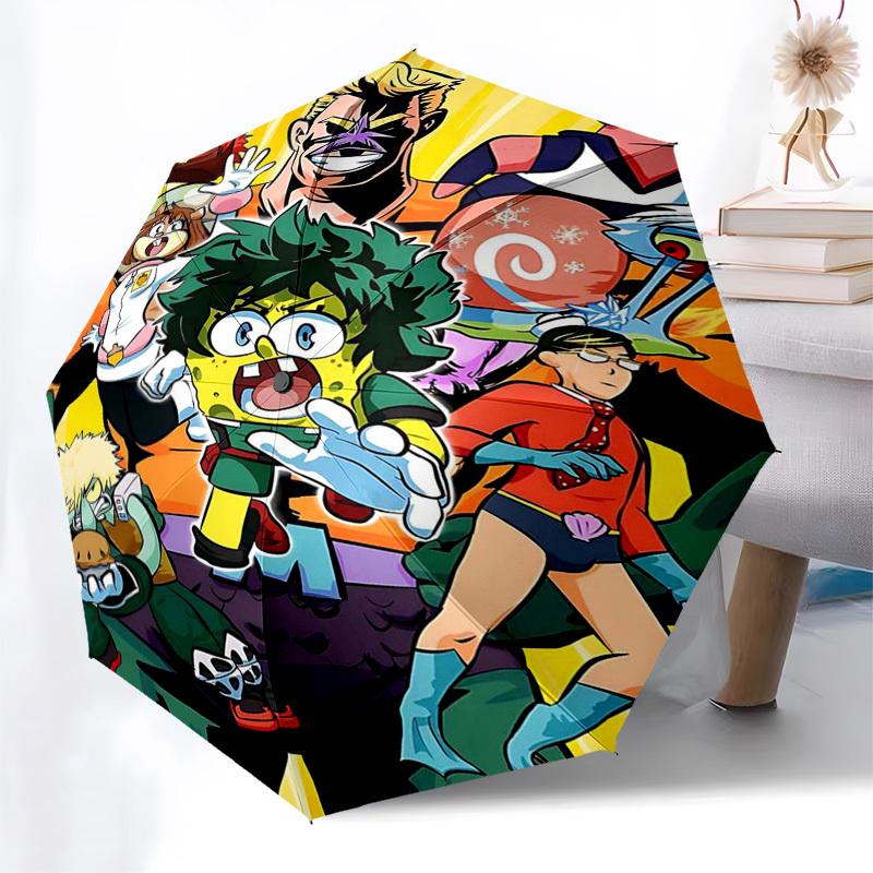 1pc My Hero Academia Outdoor Umbrella - Automatic Opening/Closing, Collapsible Design with 8-Rib Iron Frame - Perfect Gift for Fans, Travelers, Everyd