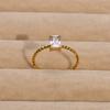 Bague Carrée Chic Blanche Zirconium Cubique AAA pour Femmes, Anneaux de Mariage en Acier Inoxydable, Bague de Doigt, Cadeau de Fête pour Elle Bijoux