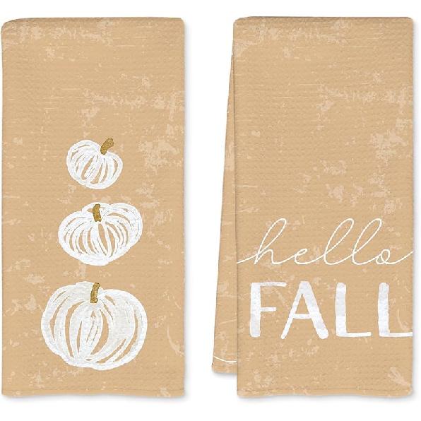 Pumpkin Decor Kitchen Towels, Pumpkin Decor Hand Towels, Fall Decorations Kitchen Towel, Fall Bathroom Decorative Towel for Bathroom, 16×24 Inches