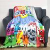 1pc 3D-Number-Blocks-Cartoon Blanket, Gift, for Men and Women, Soft Blanket, Good for Sofa Bed Couch Travel, Lightweight Flannel Blanket
