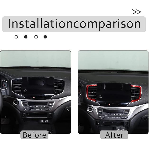 Center Console Air Vent Frame Trim for Honda Pilot 2019-2022/ Ridgeline 2021-2023/ Passport 2019-2023, Carbon Fiber Car Center Consoles Air Condition