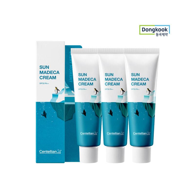 Sun Madeca Cream 50ml x 3 Cooling UV Protection Sunscreen Moisturizing Soothing Ice Techa Photoaging Centella Asiatica