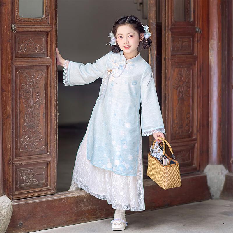 Девочкин Hanfu Qipao Платье Qibai Весна/Осень 2025 110