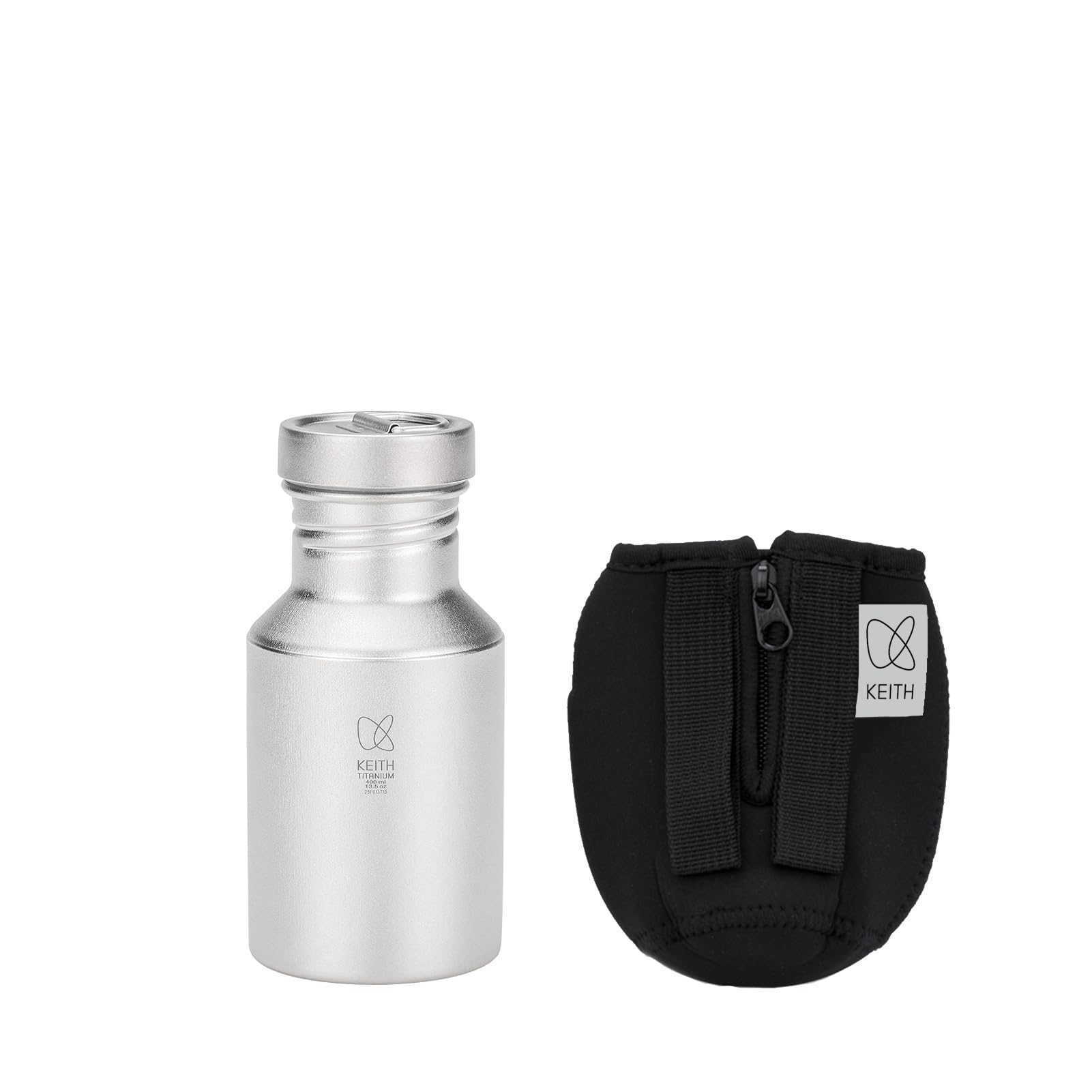 

Титановая бутылка для воды KEITH, Легкая, 400 мл, Можно мыть в посудомоечной машине, С ручкой, Кемпинг, На открытом воздухе, Костер, Легко чистить (Ti3030) [Использовал]