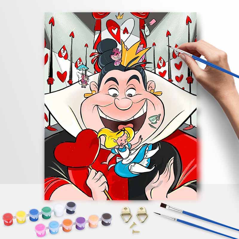 Disney Alice in Wonderland Queen of Hearts Oil Painting Kit Home Decor Gift 20x30cm