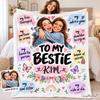 Personalized Best Friend Blanket, Custom Name Bestie Gift, BFF Friendship Blanket, Soul Sister Gift, Partner in Crime Gift for Her
