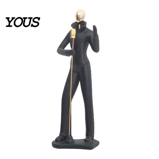 Durable Resin Sculpture Musician Sculpture, Stable Base Abstract Guitar Saxophone Singer Statue, Band Theme Decoration, Home Art Decor