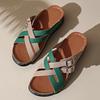 Fashion Mix Color Cross Strap Wedge Slippers Women Summer Non Slip Platform Sandals Woman Lightweight Soft Thick Sole Sandalias Mujer 43