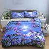 Purple Flower Field Decorative Set Bedding Set With 1 Duvet Cover 2 Pillowcases Single Double King Queen, Gift