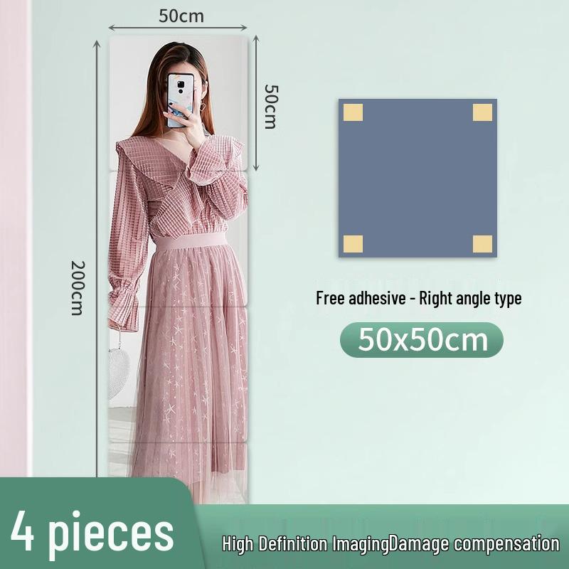 Acrylic Full Body Self-Adhesive Wall Mirror Sticker for Bathroom or Cabinet Door