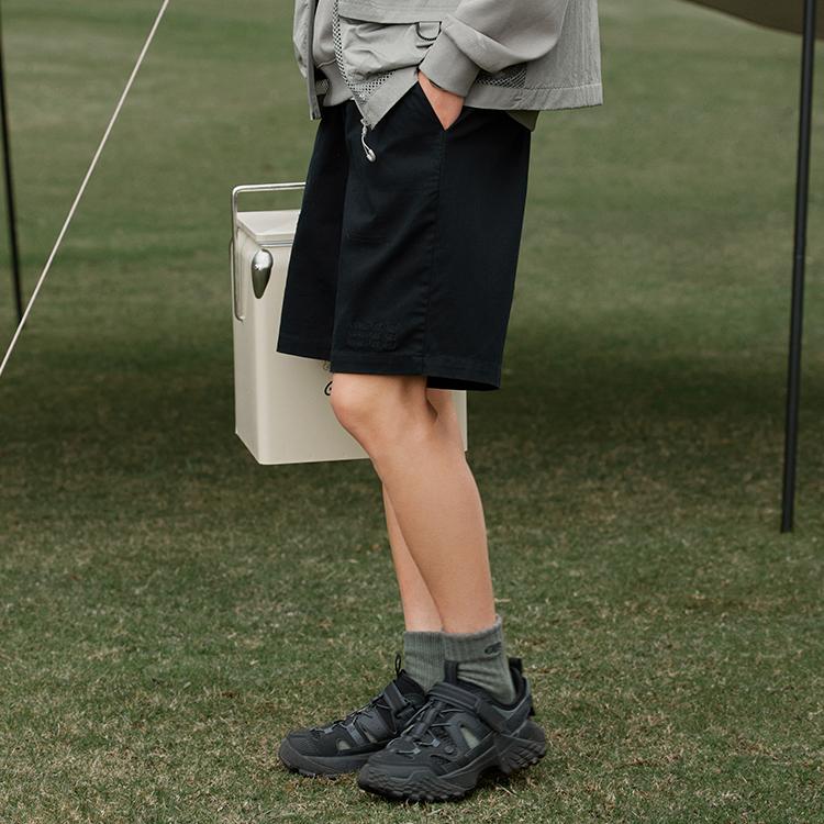 Li-Ning CF Trace Series SS23 Solid Color Elastic Loose Casual Shorts Men Bottoms Black AKST589-3