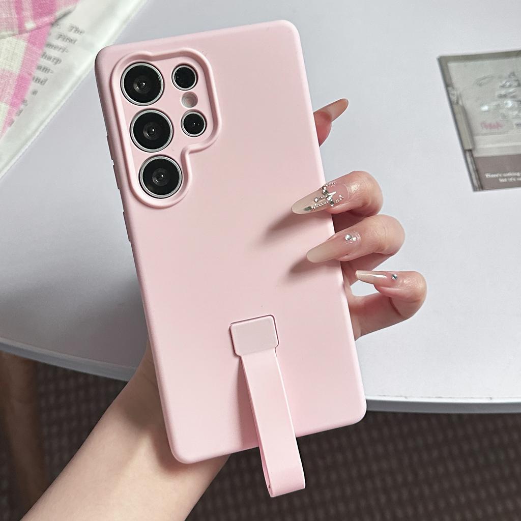 For Samsung Galaxy S25 Ultra Case with Finger Strap Soft Silicone Phone Back Cover