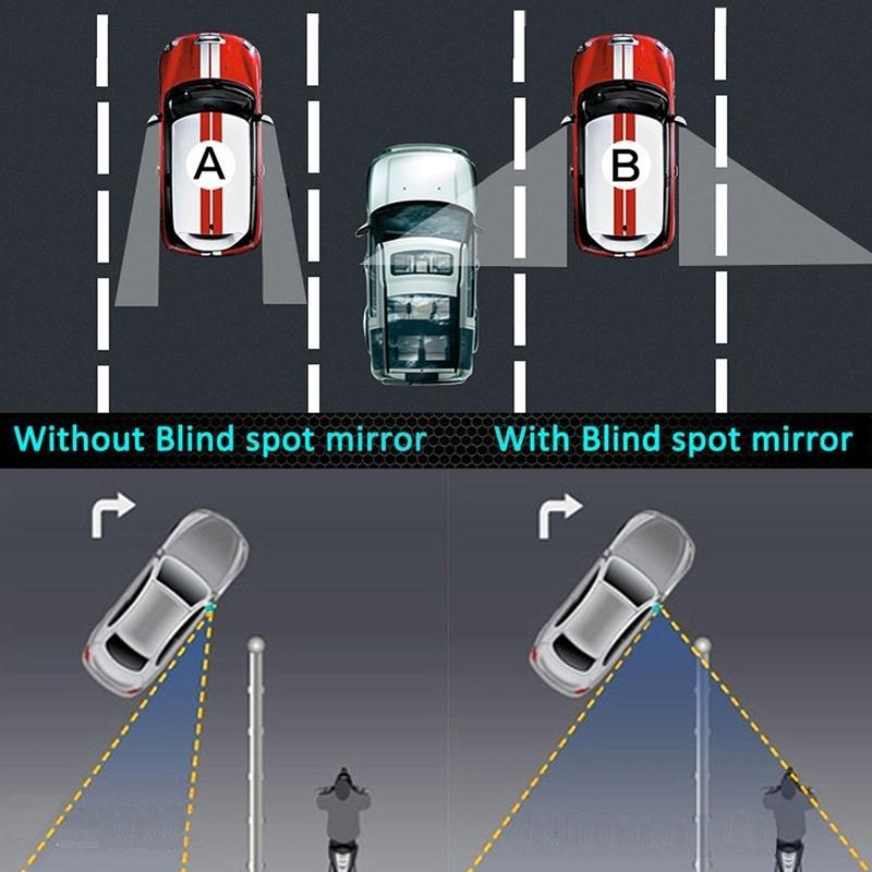 2 Pcs/Set Car Styling 360 Degree Framless Blind Spot Mirror Wide Angle Round HD Glass Convex Rear Vi