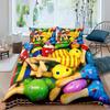 Bowling Bedding Set, Sports Games Comforter Cover Twin Full Size For Kids Boys Girls Children Confetti Colorful Duvet Cover Set
