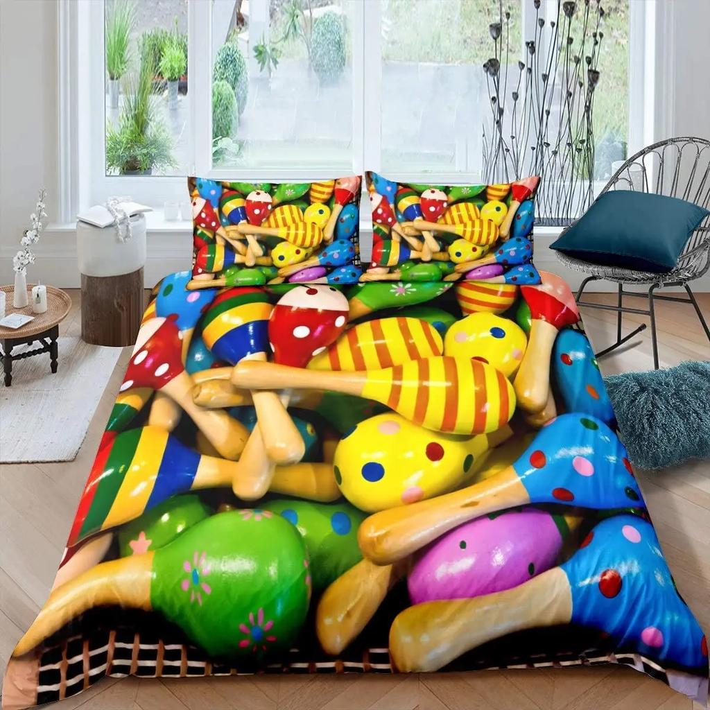 Bowling Bedding Set, Sports Games Comforter Cover Twin Full Size For Kids Boys Girls Children Confetti Colorful Duvet Cover Set
