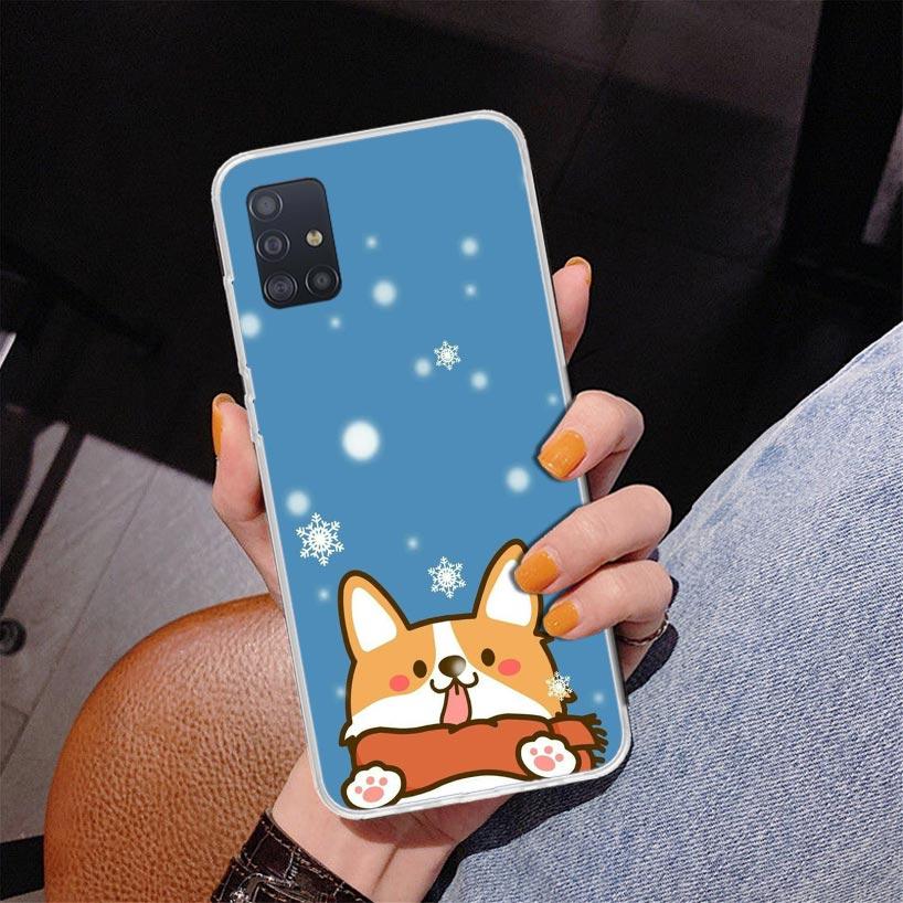 Cartoon Corgi Cute Dog Phone Case For Samsung Galaxy A52 A32 A22 A12 A51 A31 A50S A30S A20S A10S Note 20 Ultra 10 Plus S10 A72 A