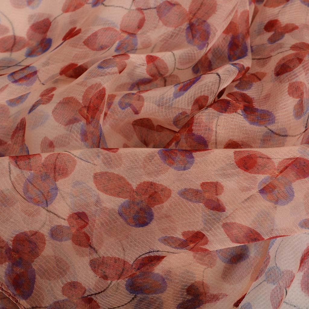 BYSIFA| Beige Pink Women Long 100% Mulberry Silk Scarf Printed Fashion Leave Pattern Brand Spring Ladies Scarves Shawls  170*105