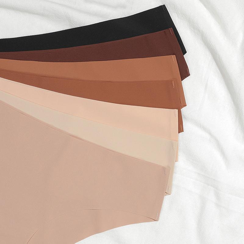 TERMEZY 3Pcs/Lot Sexy No Trace Panties for Women Ice Silk Low Waist Underwear Sports Lingerie G-string Briefs Female Intimates