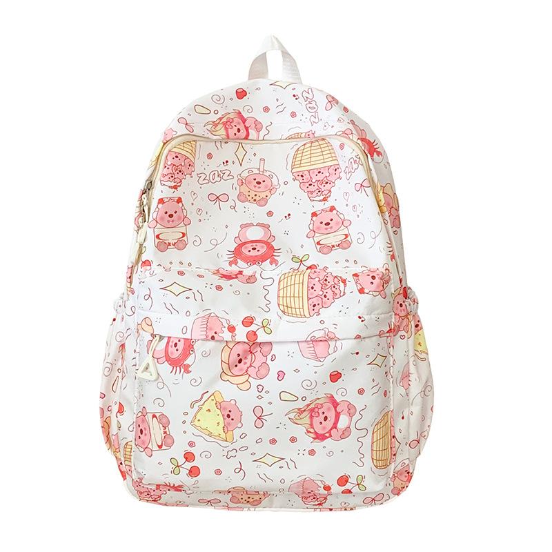 Cartoon Printed Backpack Female Junior High School High School Student Elementary School Bag Cute Girl Backpack