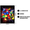 Govivo Exploding Rubik's Cube - Wall Art Decor Print with a Black Background - Unframed Artwork Printed On Photograph Paper