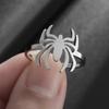 Hot Selling European and American Trendy Item Dark Style Flat Cut Hollow Spider Stainless Steel Ring