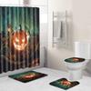 Halloween Shower Curtain Floor Mat Combination Four-Piece Set Kitchen Absorbent Non-Slip Carpet Bedroom Door Mat