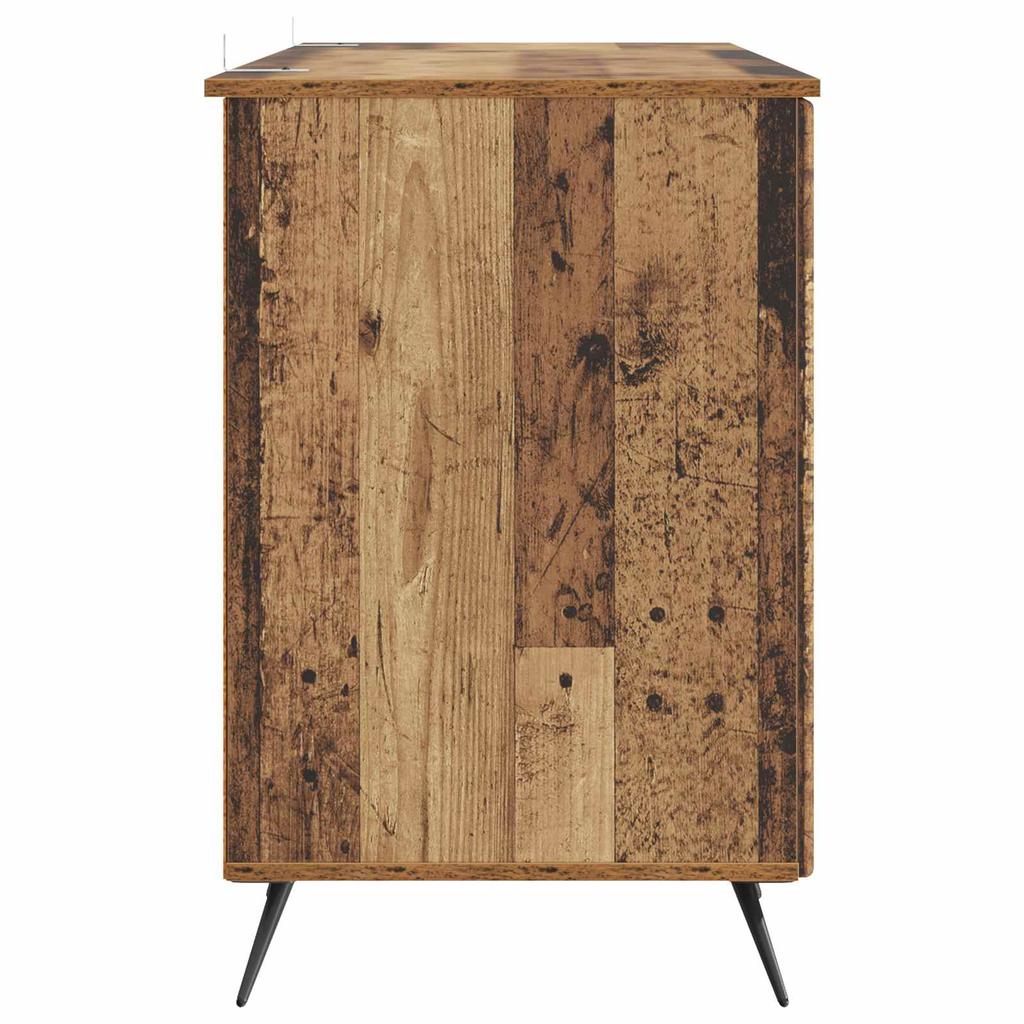 Desk with Shelf Reclaimed Wood Look 142.5 x 50 x 75 cm Particleboard