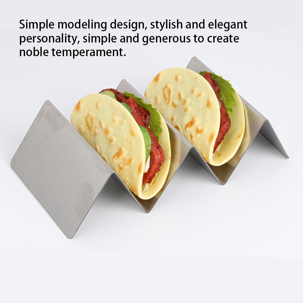 Wave Shape Stainless Steel Taco Display Stand Up Holder Rack Shell 1-4 Tacos