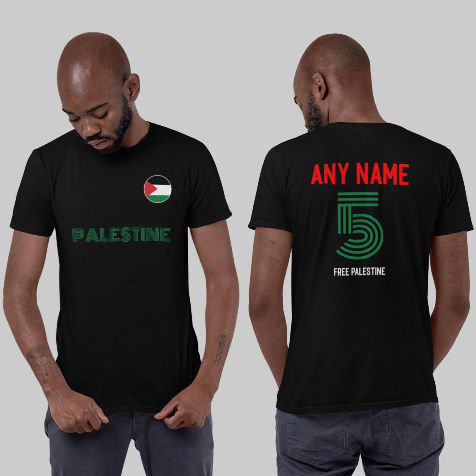 Palestine Personalised T Shirt Printed Palestine Flag Badge Gaza Protest Tee Top 3XL