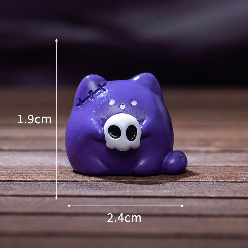 Mikro Landskap Søt Halloween Middag Doll Ghost Mummy Pumpkin Figur Bordplate Resin Trinket