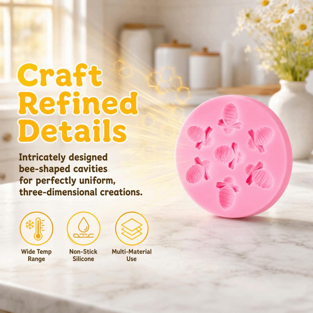 Non-Stick Silicone Cake Mold Bee Design Chocolate Dessert Mold  Cake Decorating розовый