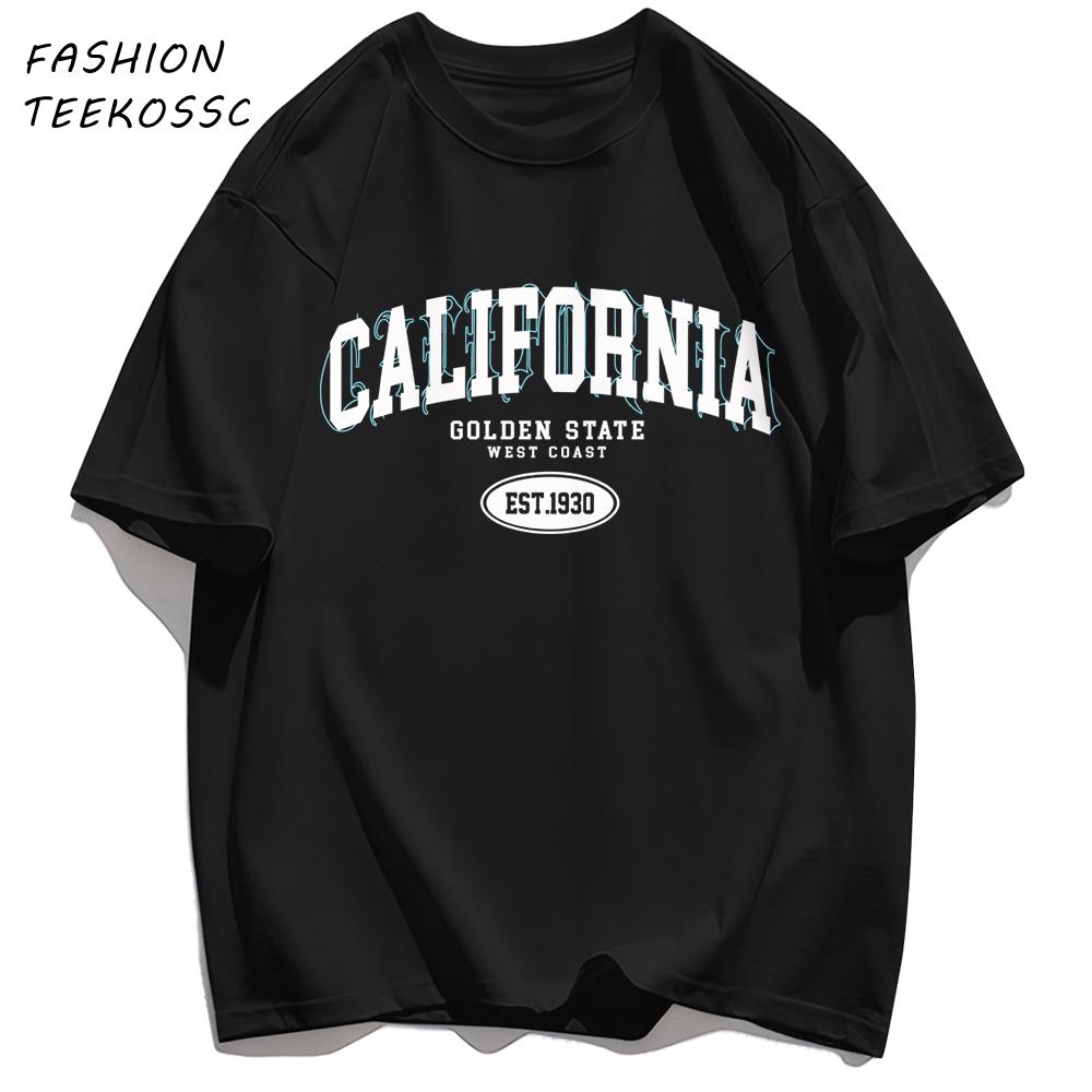 Golocn State California Est Men TShirts Casual Cotton TShirt ONeck AllMatch Clothing Unisex Loose Summer Basics Sportswear