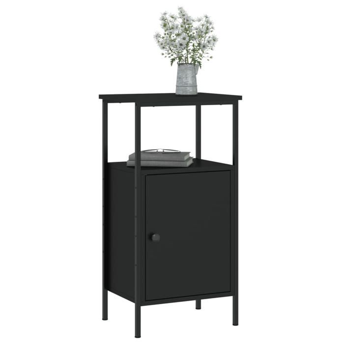 VidaXL Table de chevet noir 41x31x80 cm bois d’ingénierie 825923