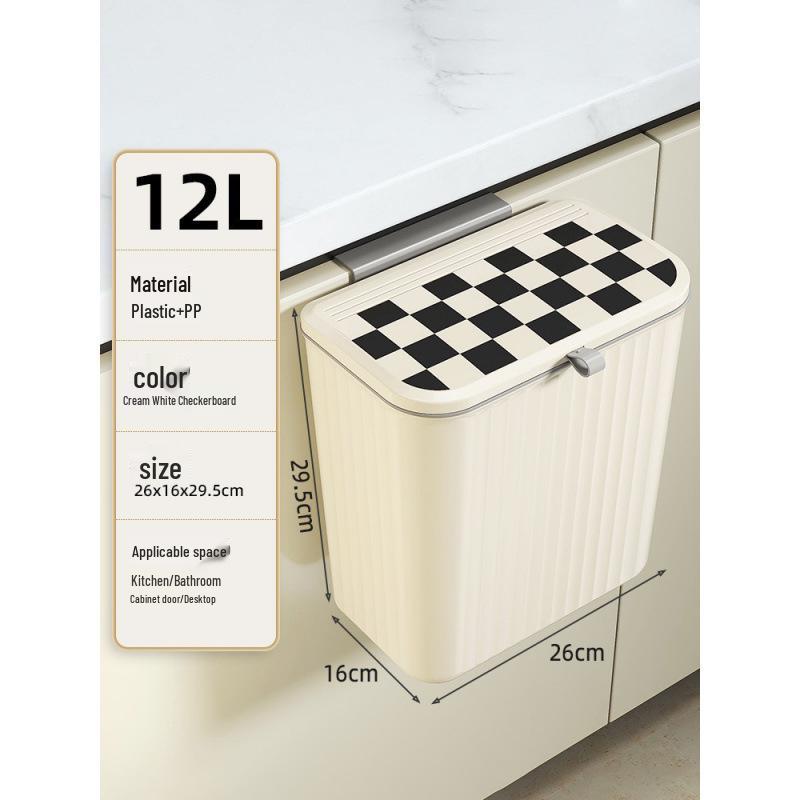 Wandmontierter Badezimmer- & Küchenmülleimer mit Deckel - Große Größe, Keine Installation erforderlich, Doppelte Verwendung für Toilette & Küche.