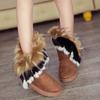 New Snow Boots Snow Boots, Imitation Fox Hair Boots, Medium Boots Boots