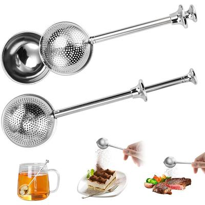 2Pcs Stainless Steel Tea Strainer For Loose Leaf Tea Or Baking Supplies