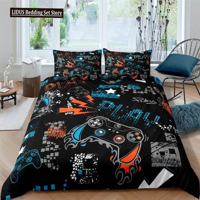 3D Printed Game Bedding Set Adults Teens Gamer Queen King Full Single Size Polyester Duvet Cover Set With Pillowcase Bedclothes
