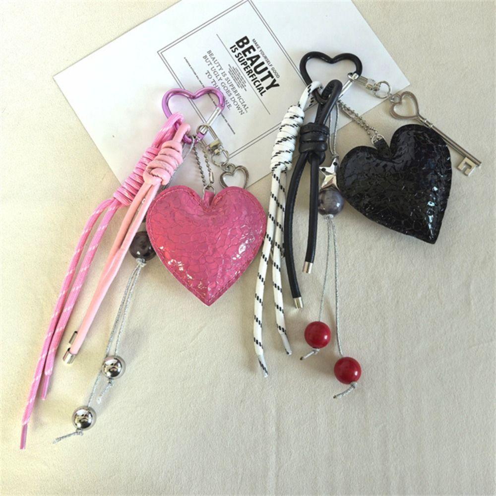 Woven Rope Braided Rope Car Keyrings Leather Handmade Heart Keychain  Girls Couple Girlfriends